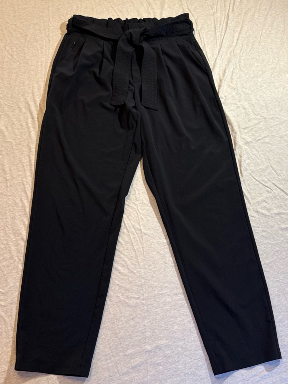 Athleta Black Tapered Drawstring Chinos